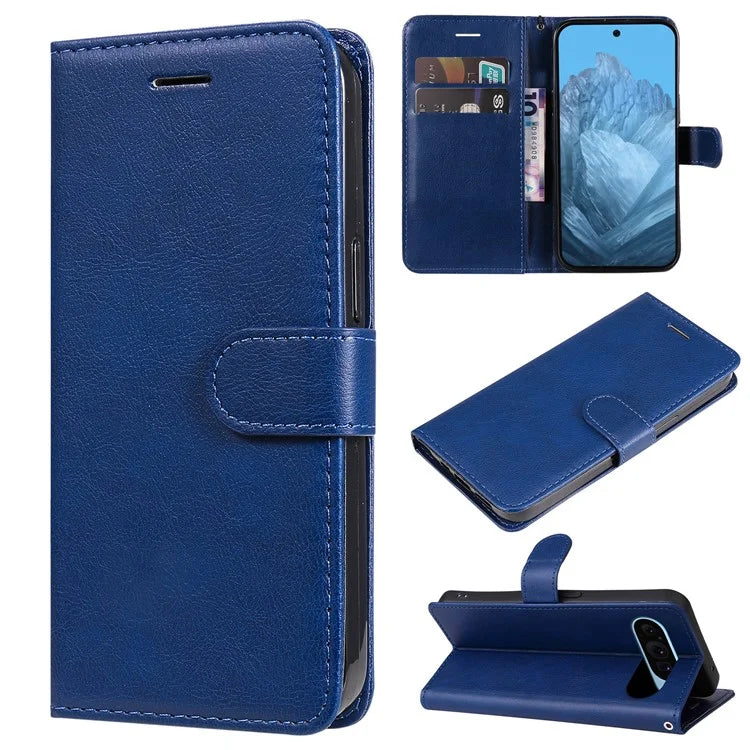KT Leather Series-2 for Google Pixel 9 Case Stand Wrist Strap Solid Color Phone Cover