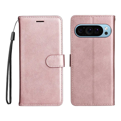 KT Leather Series-2 for Google Pixel 9 Case Stand Wrist Strap Solid Color Phone Cover