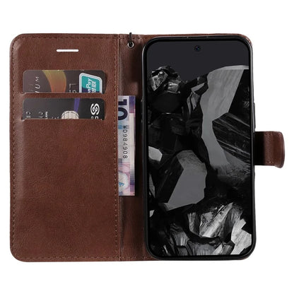 KT Leather Series-2 for Google Pixel 9 Pro Phone Case Flip Wallet Solid Color Phone Cover