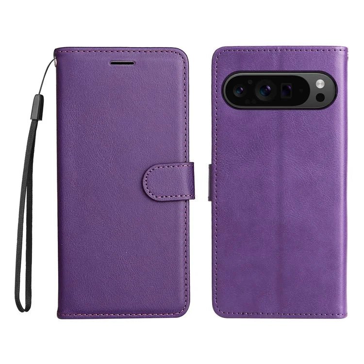 KT Leather Series-2 for Google Pixel 9 Pro Phone Case Flip Wallet Solid Color Phone Cover