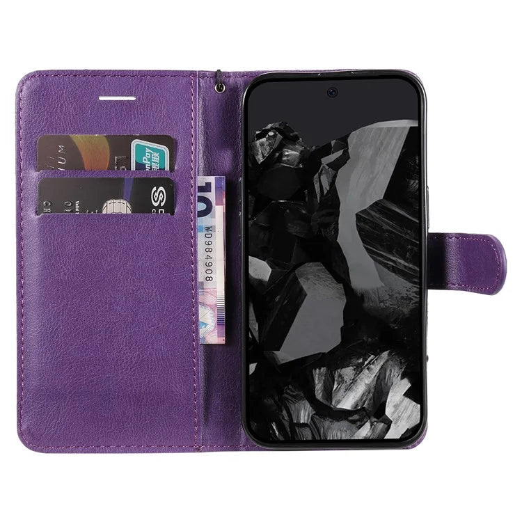 KT Leather Series-2 for Google Pixel 9 Pro Phone Case Flip Wallet Solid Color Phone Cover