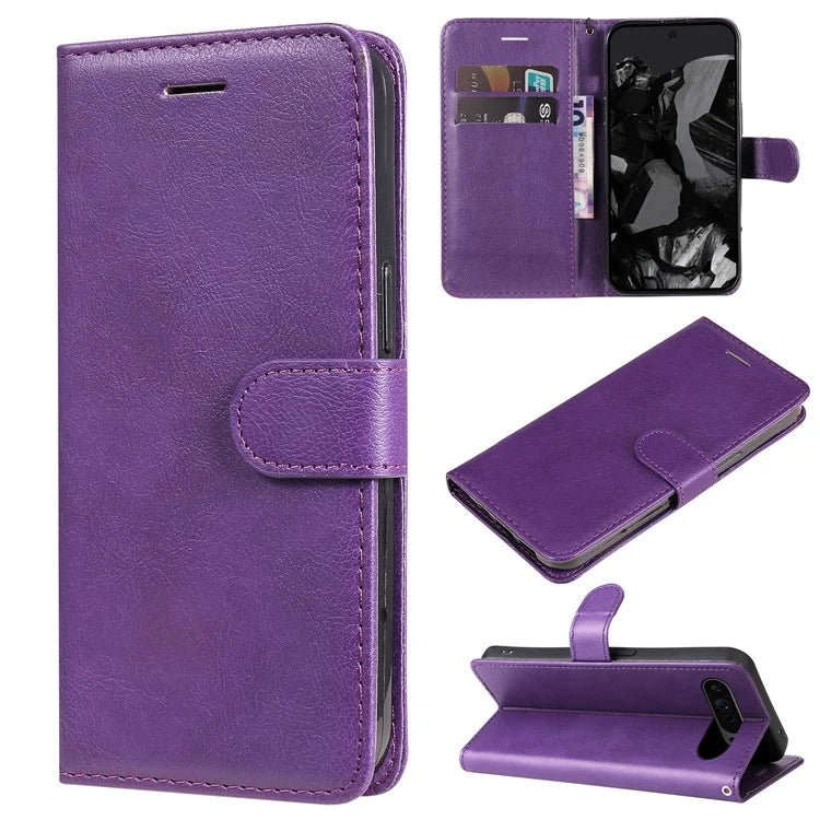 KT Leather Series-2 for Google Pixel 9 Pro Phone Case Flip Wallet Solid Color Phone Cover