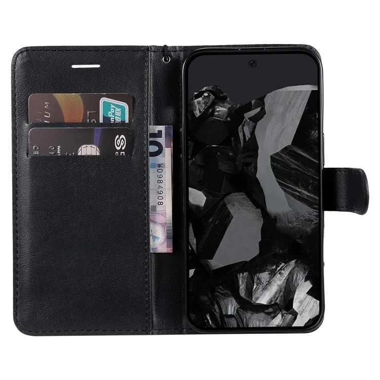 KT Leather Series-2 for Google Pixel 9 Pro Phone Case Flip Wallet Solid Color Phone Cover