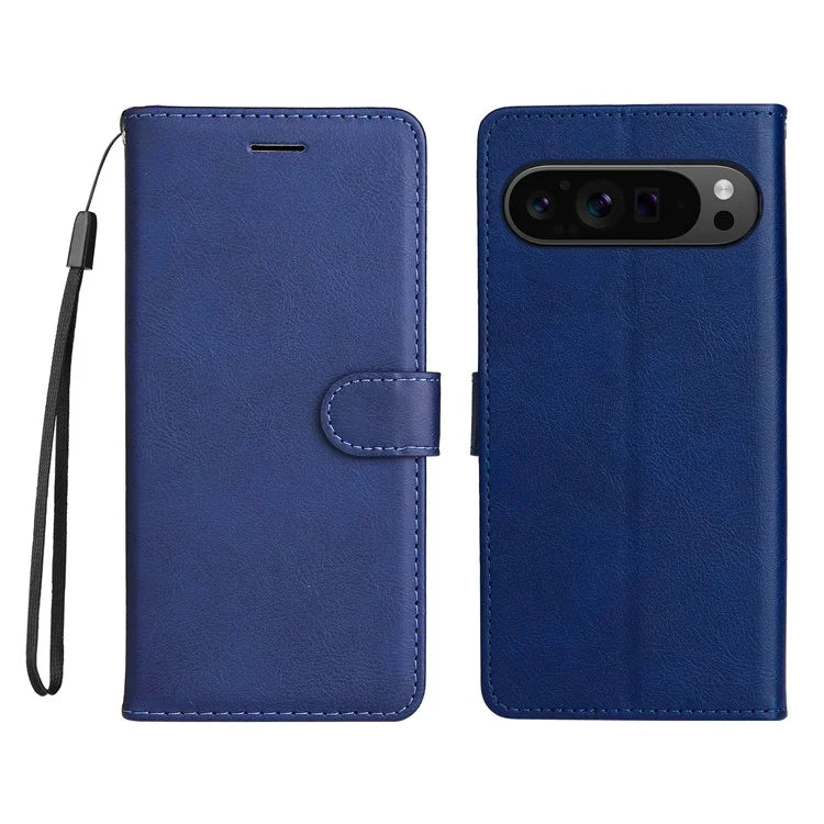 KT Leather Series-2 for Google Pixel 9 Pro Phone Case Flip Wallet Solid Color Phone Cover