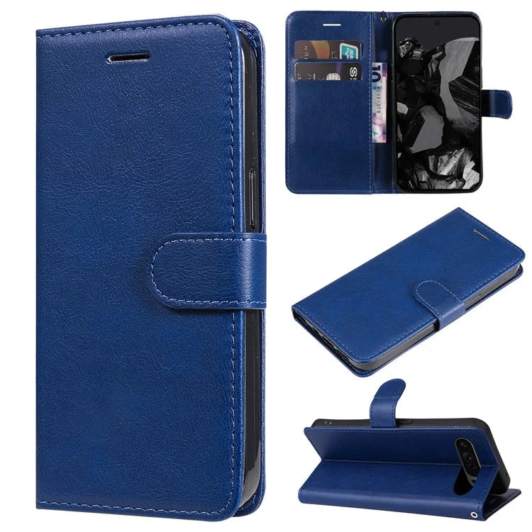 KT Leather Series-2 for Google Pixel 9 Pro Phone Case Flip Wallet Solid Color Phone Cover