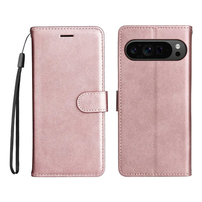 KT Leather Series-2 for Google Pixel 9 Pro Phone Case Flip Wallet Solid Color Phone Cover