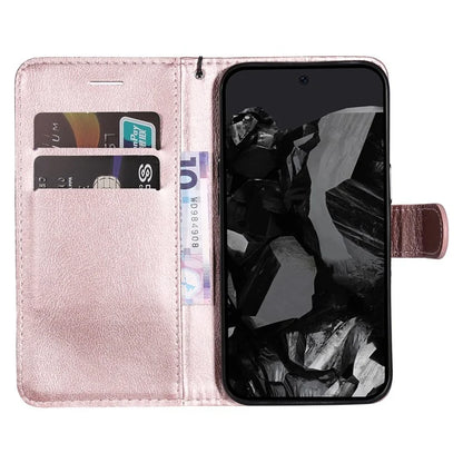 KT Leather Series-2 for Google Pixel 9 Pro Phone Case Flip Wallet Solid Color Phone Cover