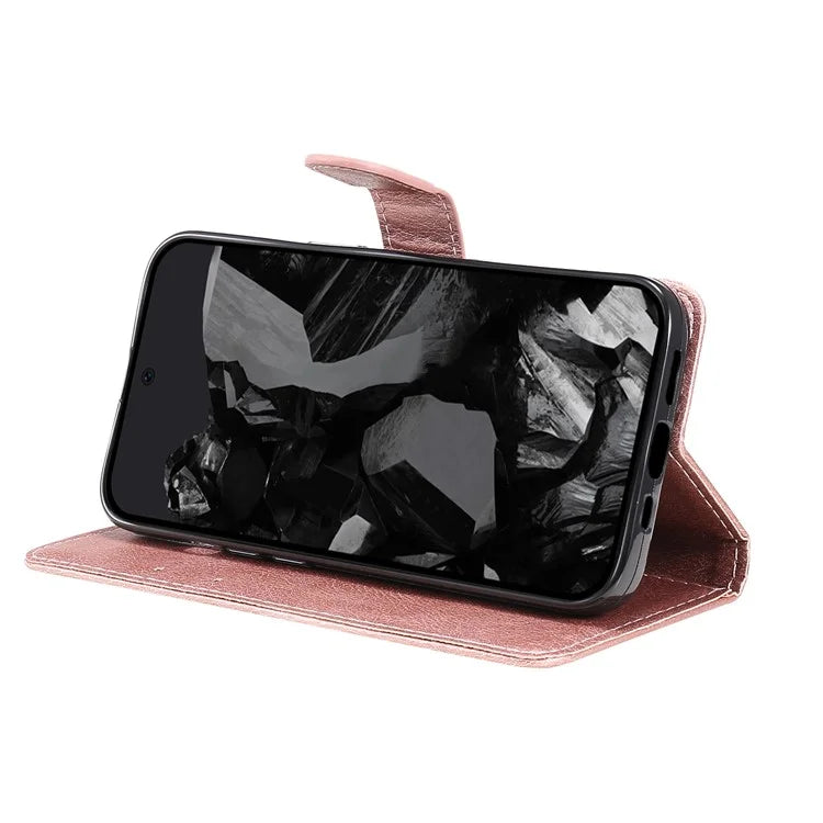 KT Leather Series-2 for Google Pixel 9 Pro Phone Case Flip Wallet Solid Color Phone Cover