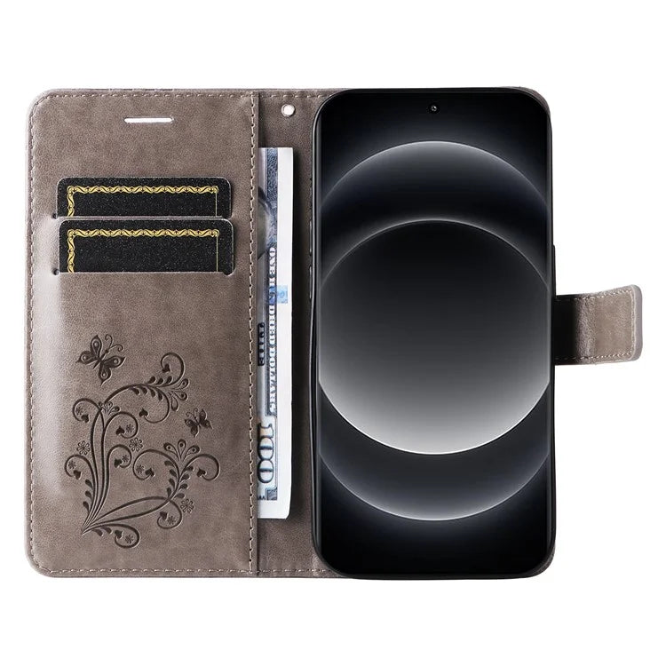 KT Imprinting Flower Series-2 For Xiaomi 14 Ultra Wallet Phone Case Pattern Imprinted Leather Flip Cover