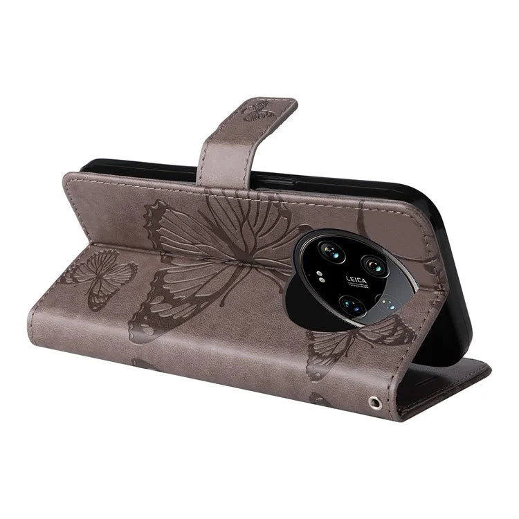 KT Imprinting Flower Series-2 For Xiaomi 14 Ultra Wallet Phone Case Pattern Imprinted Leather Flip Cover