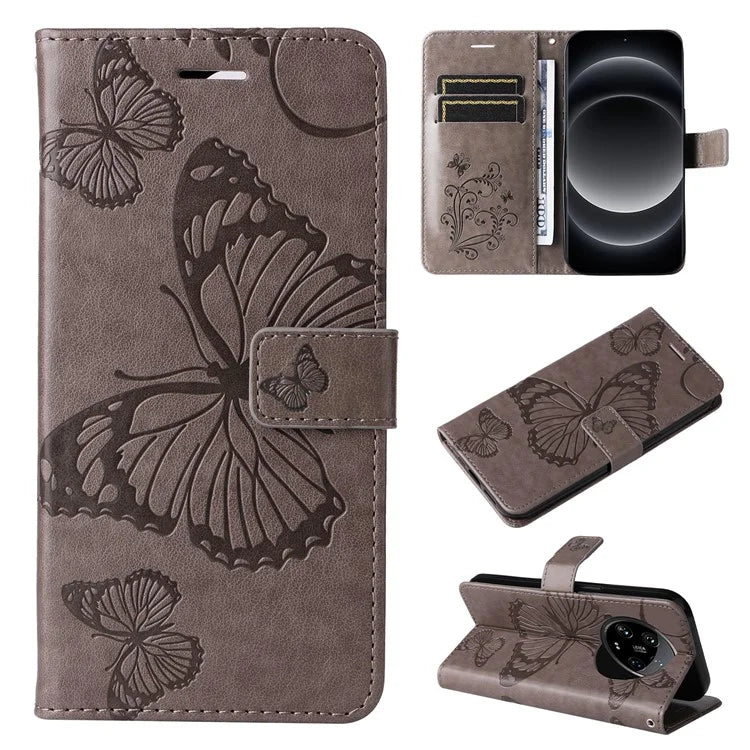 KT Imprinting Flower Series-2 For Xiaomi 14 Ultra Wallet Phone Case Pattern Imprinted Leather Flip Cover