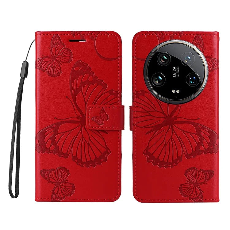 KT Imprinting Flower Series-2 For Xiaomi 14 Ultra Wallet Phone Case Pattern Imprinted Leather Flip Cover