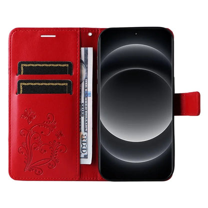KT Imprinting Flower Series-2 For Xiaomi 14 Ultra Wallet Phone Case Pattern Imprinted Leather Flip Cover