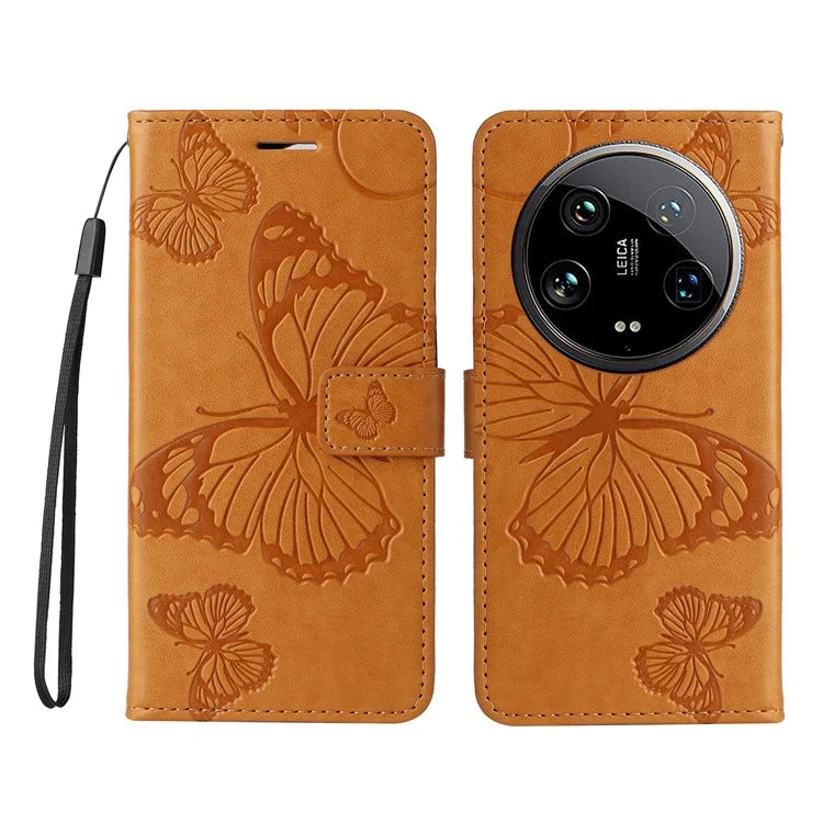 KT Imprinting Flower Series-2 For Xiaomi 14 Ultra Wallet Phone Case Pattern Imprinted Leather Flip Cover