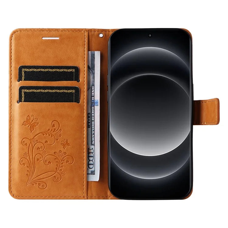 KT Imprinting Flower Series-2 For Xiaomi 14 Ultra Wallet Phone Case Pattern Imprinted Leather Flip Cover