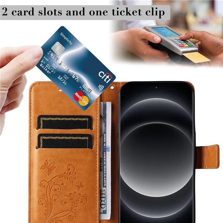 KT Imprinting Flower Series-2 For Xiaomi 14 Ultra Wallet Phone Case Pattern Imprinted Leather Flip Cover