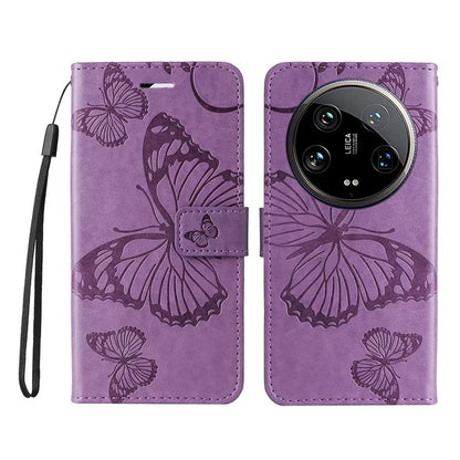 KT Imprinting Flower Series-2 For Xiaomi 14 Ultra Wallet Phone Case Pattern Imprinted Leather Flip Cover