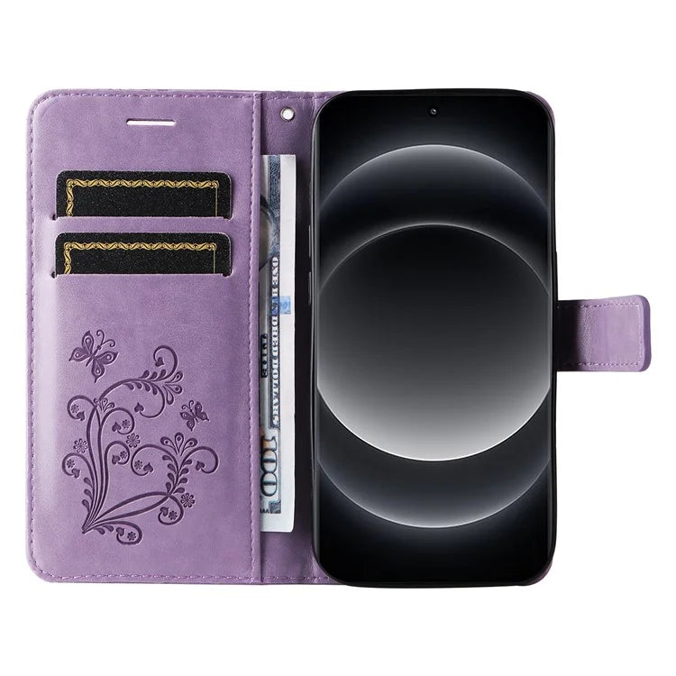 KT Imprinting Flower Series-2 For Xiaomi 14 Ultra Wallet Phone Case Pattern Imprinted Leather Flip Cover