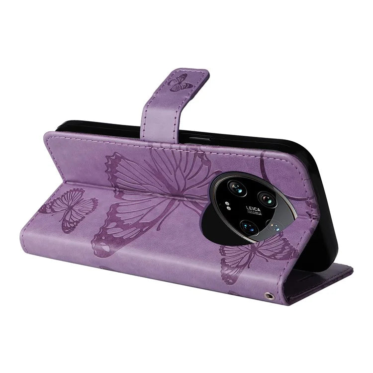 KT Imprinting Flower Series-2 For Xiaomi 14 Ultra Wallet Phone Case Pattern Imprinted Leather Flip Cover