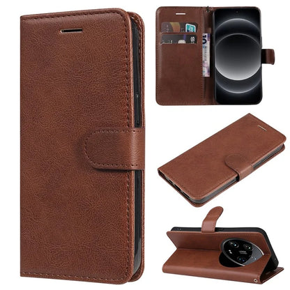 KT Leather Series-2 for Xiaomi 14 Ultra Wallet Case Solid Color Leather Flip Phone Cover