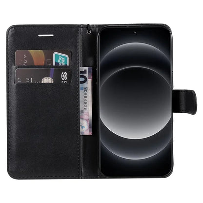 KT Leather Series-2 for Xiaomi 14 Ultra Wallet Case Solid Color Leather Flip Phone Cover