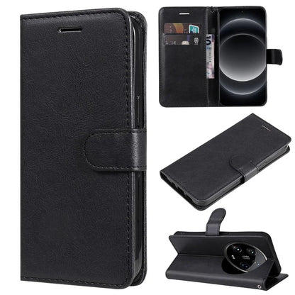 KT Leather Series-2 for Xiaomi 14 Ultra Wallet Case Solid Color Leather Flip Phone Cover