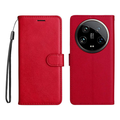 KT Leather Series-2 for Xiaomi 14 Ultra Wallet Case Solid Color Leather Flip Phone Cover