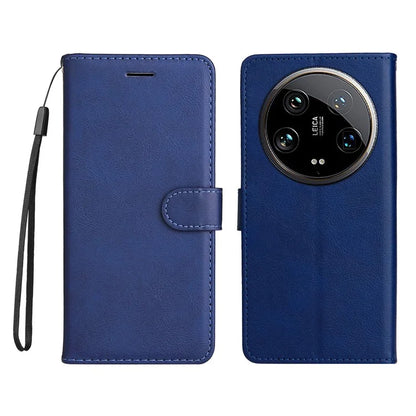 KT Leather Series-2 for Xiaomi 14 Ultra Wallet Case Solid Color Leather Flip Phone Cover
