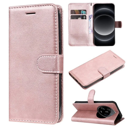 KT Leather Series-2 for Xiaomi 14 Ultra Wallet Case Solid Color Leather Flip Phone Cover