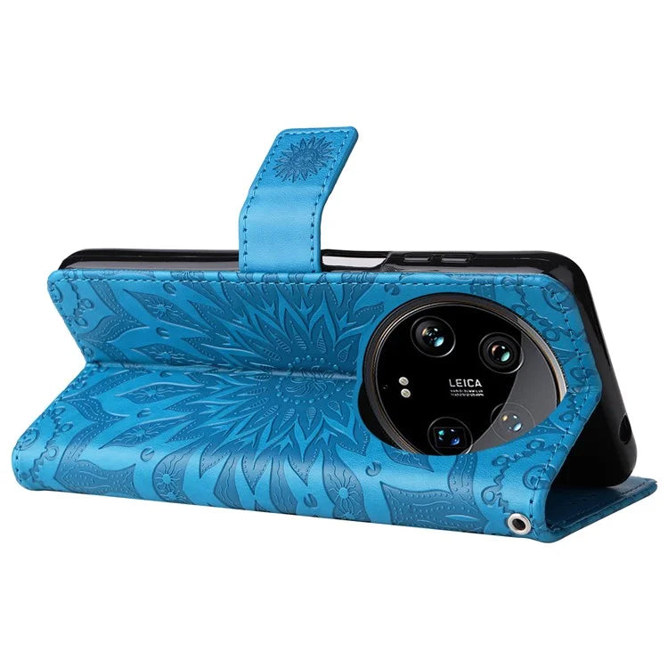 KT Imprinting Flower Series-1 For Xiaomi 14 Ultra Case Leather Wallet Phone Cover with Stand