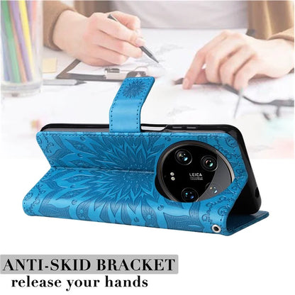 KT Imprinting Flower Series-1 For Xiaomi 14 Ultra Case Leather Wallet Phone Cover with Stand