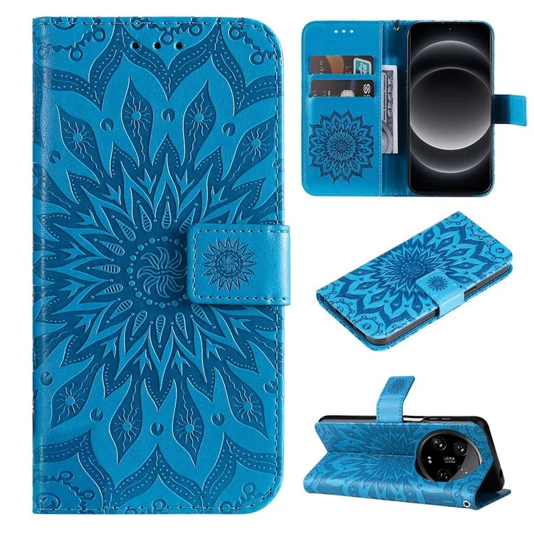 KT Imprinting Flower Series-1 For Xiaomi 14 Ultra Case Leather Wallet Phone Cover with Stand