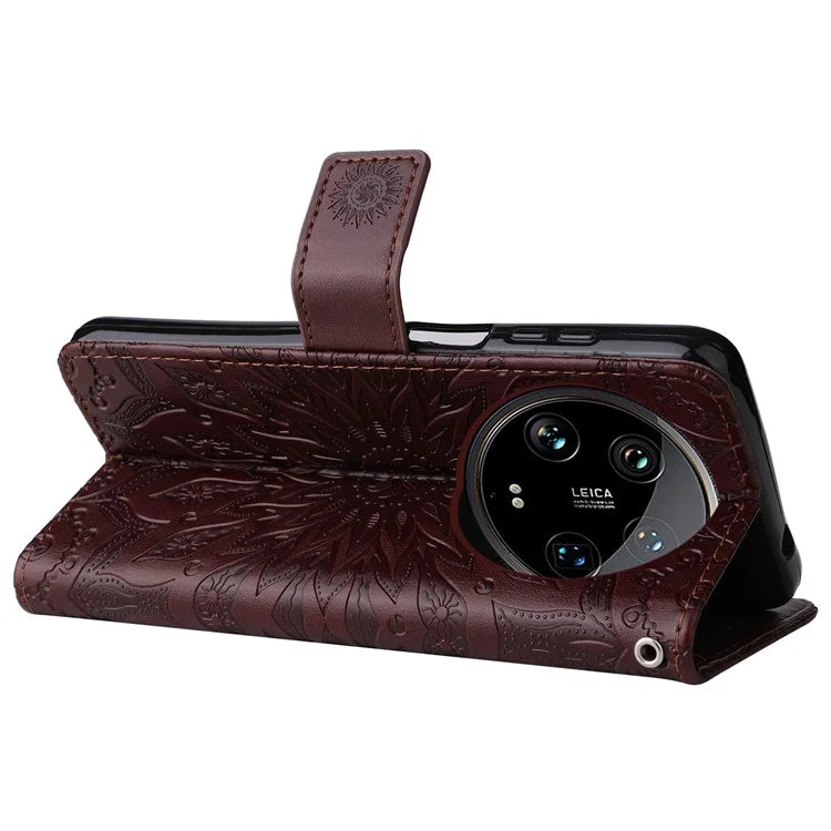 KT Imprinting Flower Series-1 For Xiaomi 14 Ultra Case Leather Wallet Phone Cover with Stand