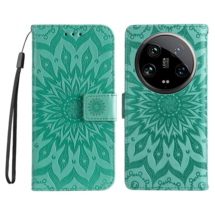 KT Imprinting Flower Series-1 For Xiaomi 14 Ultra Case Leather Wallet Phone Cover with Stand