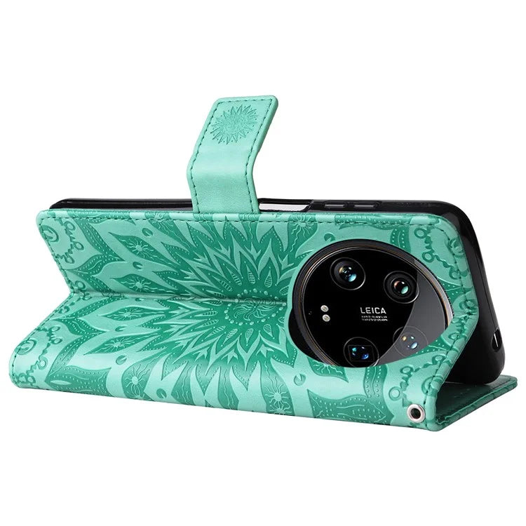 KT Imprinting Flower Series-1 For Xiaomi 14 Ultra Case Leather Wallet Phone Cover with Stand