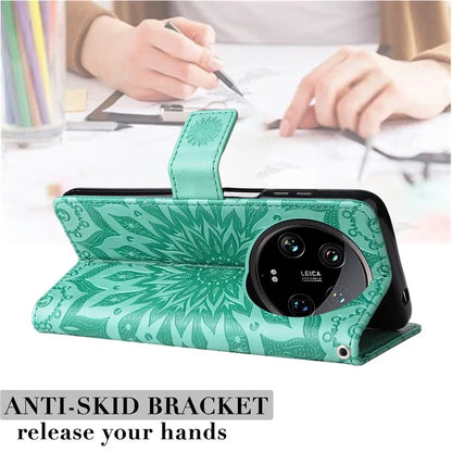 KT Imprinting Flower Series-1 For Xiaomi 14 Ultra Case Leather Wallet Phone Cover with Stand