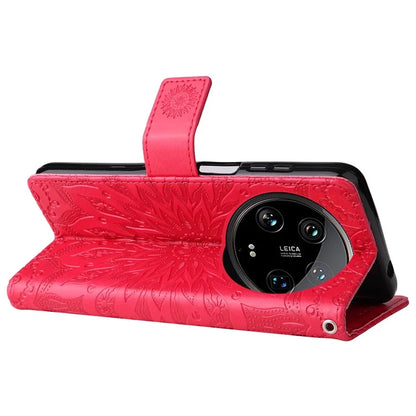 KT Imprinting Flower Series-1 For Xiaomi 14 Ultra Case Leather Wallet Phone Cover with Stand