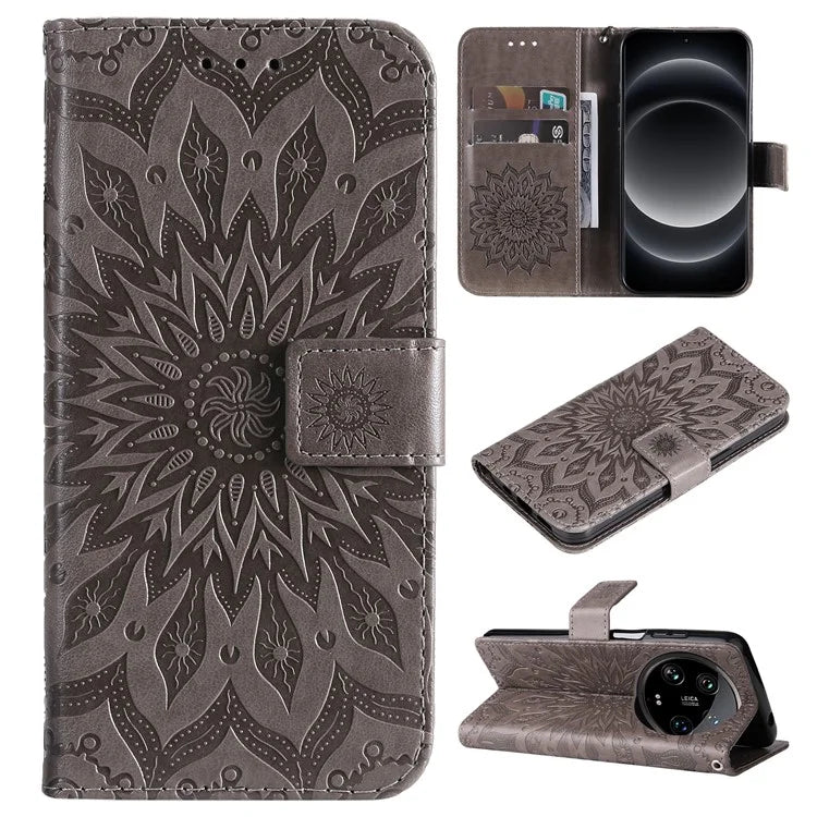 KT Imprinting Flower Series-1 For Xiaomi 14 Ultra Case Leather Wallet Phone Cover with Stand