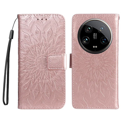 KT Imprinting Flower Series-1 For Xiaomi 14 Ultra Case Leather Wallet Phone Cover with Stand