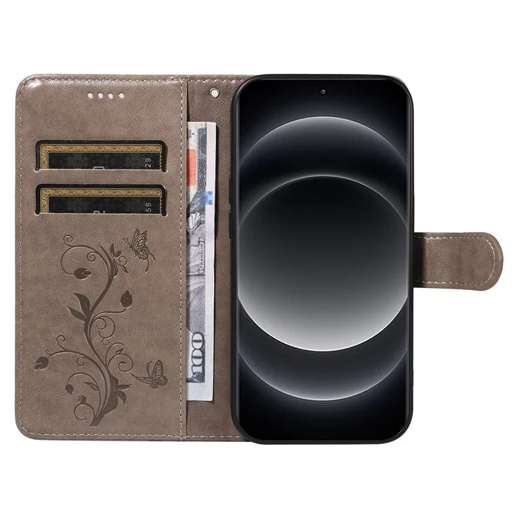 For Xiaomi 14 Ultra Leather Case Butterfly Flower Pattern Imprinted Wallet Phone Cover