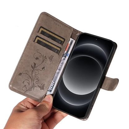 For Xiaomi 14 Ultra Leather Case Butterfly Flower Pattern Imprinted Wallet Phone Cover