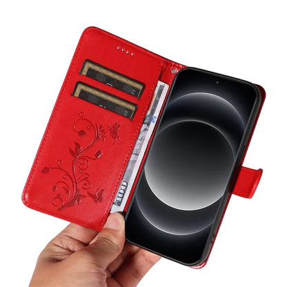 For Xiaomi 14 Ultra Leather Case Butterfly Flower Pattern Imprinted Wallet Phone Cover