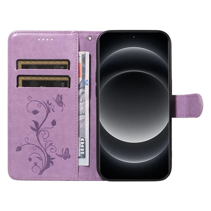 For Xiaomi 14 Ultra Leather Case Butterfly Flower Pattern Imprinted Wallet Phone Cover