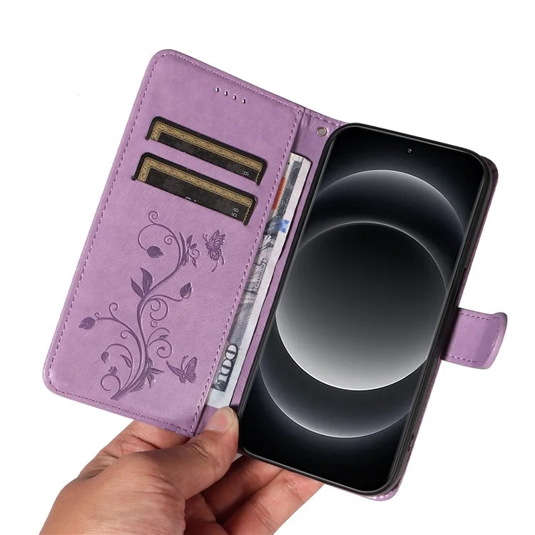 For Xiaomi 14 Ultra Leather Case Butterfly Flower Pattern Imprinted Wallet Phone Cover