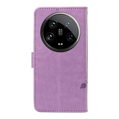 For Xiaomi 14 Ultra Leather Case Butterfly Flower Pattern Imprinted Wallet Phone Cover