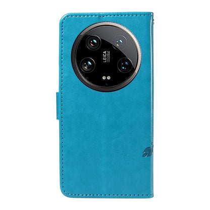 For Xiaomi 14 Ultra Leather Case Butterfly Flower Pattern Imprinted Wallet Phone Cover