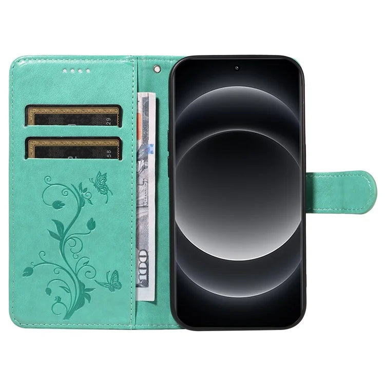 For Xiaomi 14 Ultra Leather Case Butterfly Flower Pattern Imprinted Wallet Phone Cover
