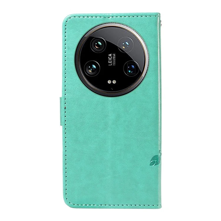 For Xiaomi 14 Ultra Leather Case Butterfly Flower Pattern Imprinted Wallet Phone Cover