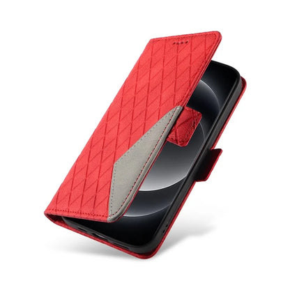 For Xiaomi 14 Ultra Case Imprinted Rhombus Grid Pattern Wallet Phone Cover