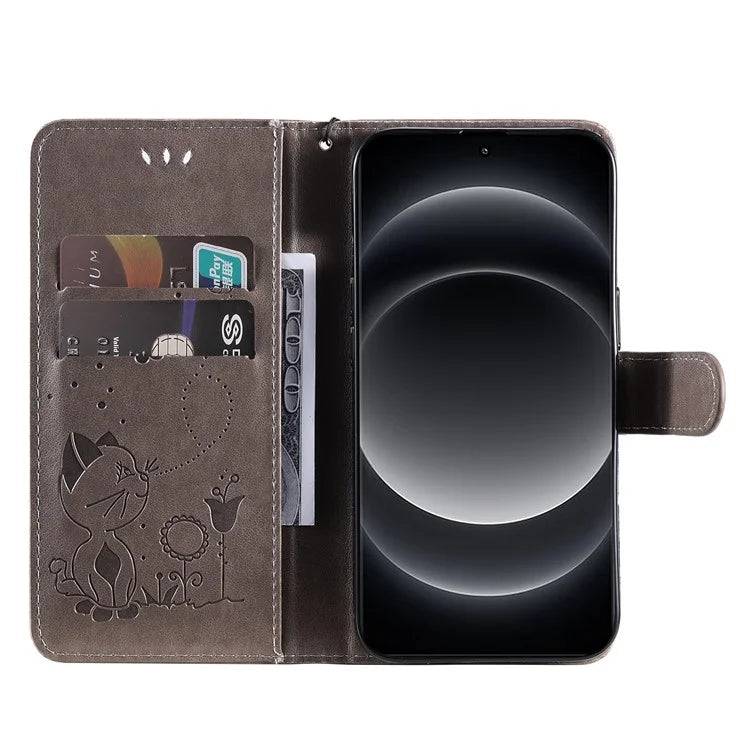 KT Imprinting Flower Series-4 For Xiaomi 14 Ultra Cover Leather Phone Case with Wallet Card Holder